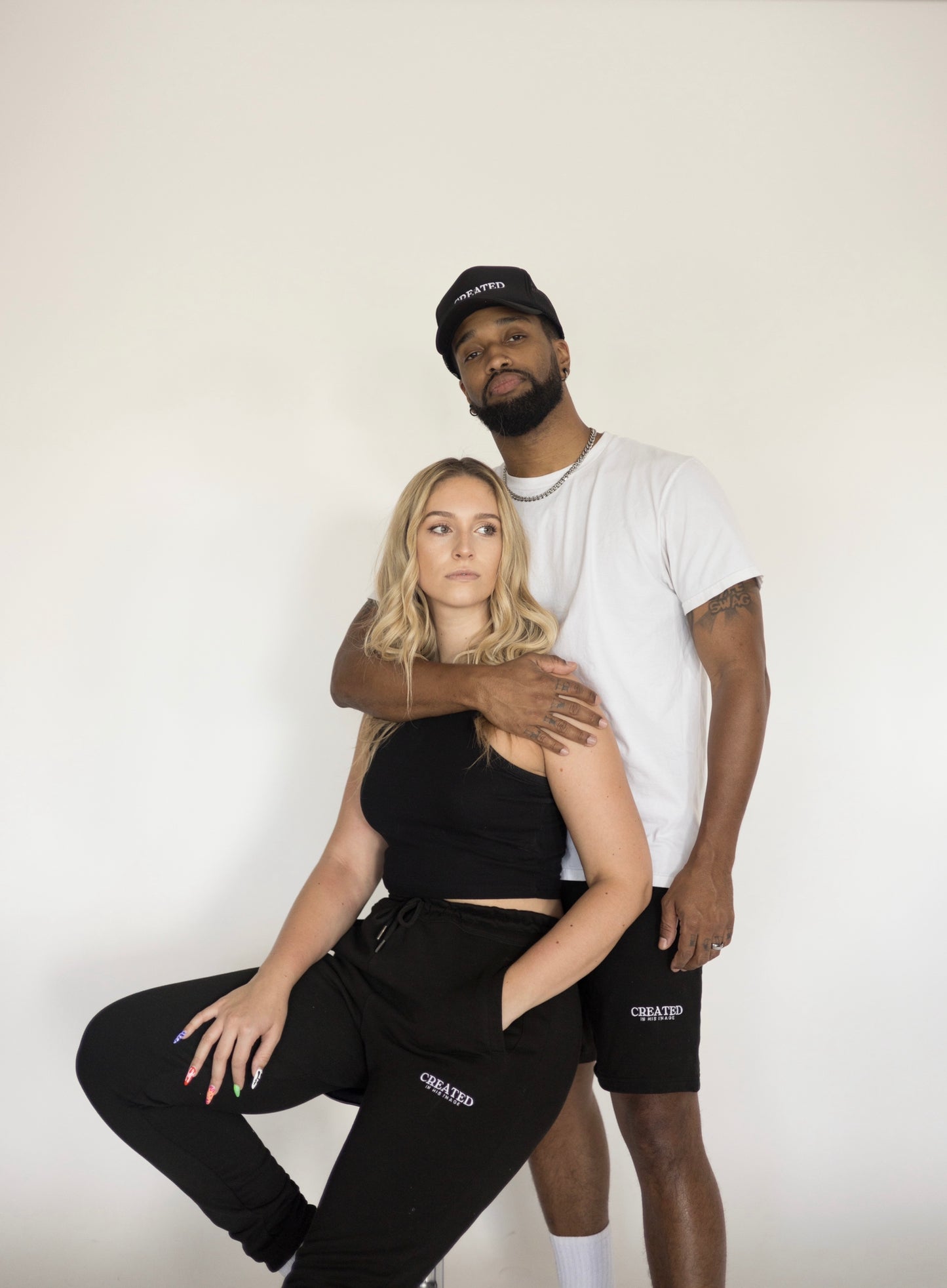 'CREATED IN HIS IMAGE' midnight sweatpants